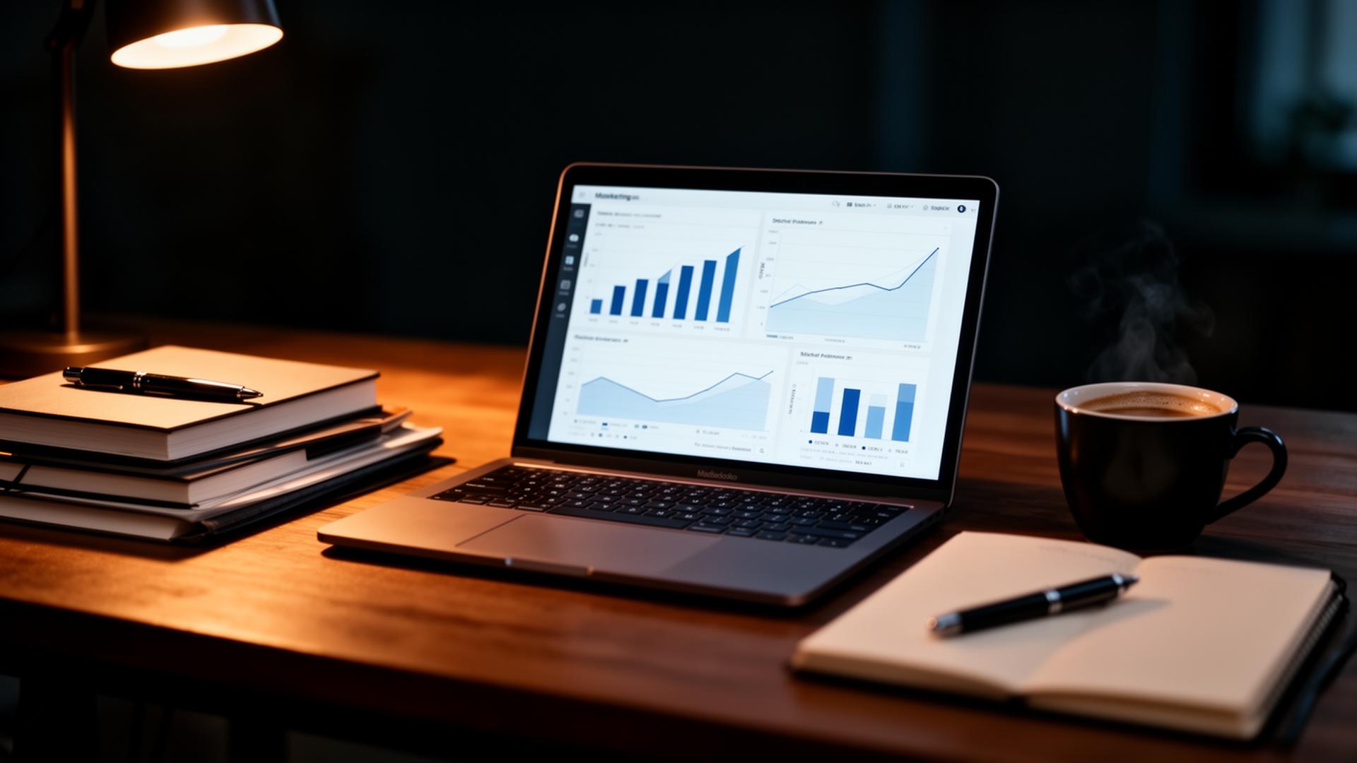 Marketing workspace with analytics