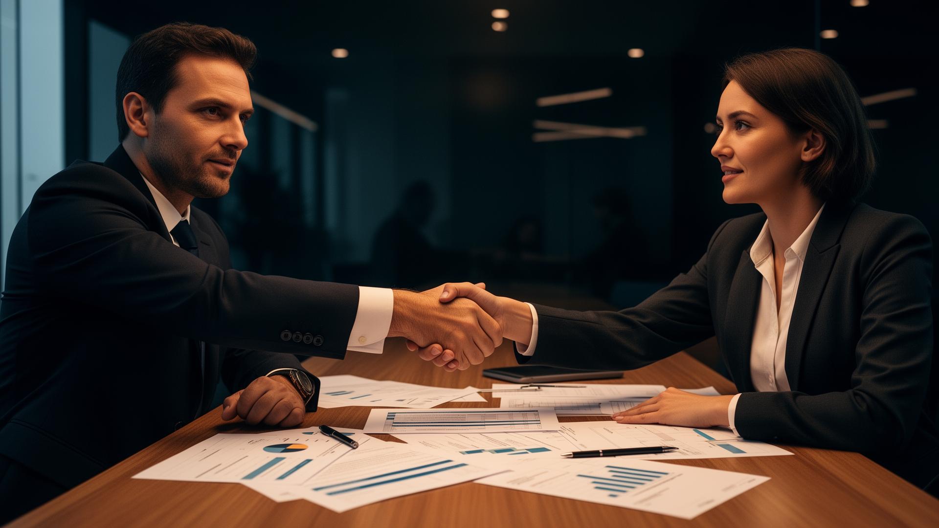 Business meeting discussing pricing